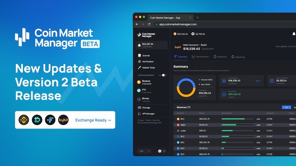 Представляем вашему вниманию бета-версию Coin Market Manager v2